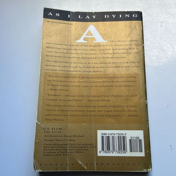 As I Lay Dying by William Faulkner Paperback Book - Picture 2 of 6